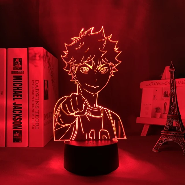 Anime 3d led night light criança meu herói academia sunset lâmpada
