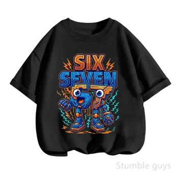summer 3 14y kids 67 print tshirt six seven t shirt boys clothes girls short sleeve fashion wear