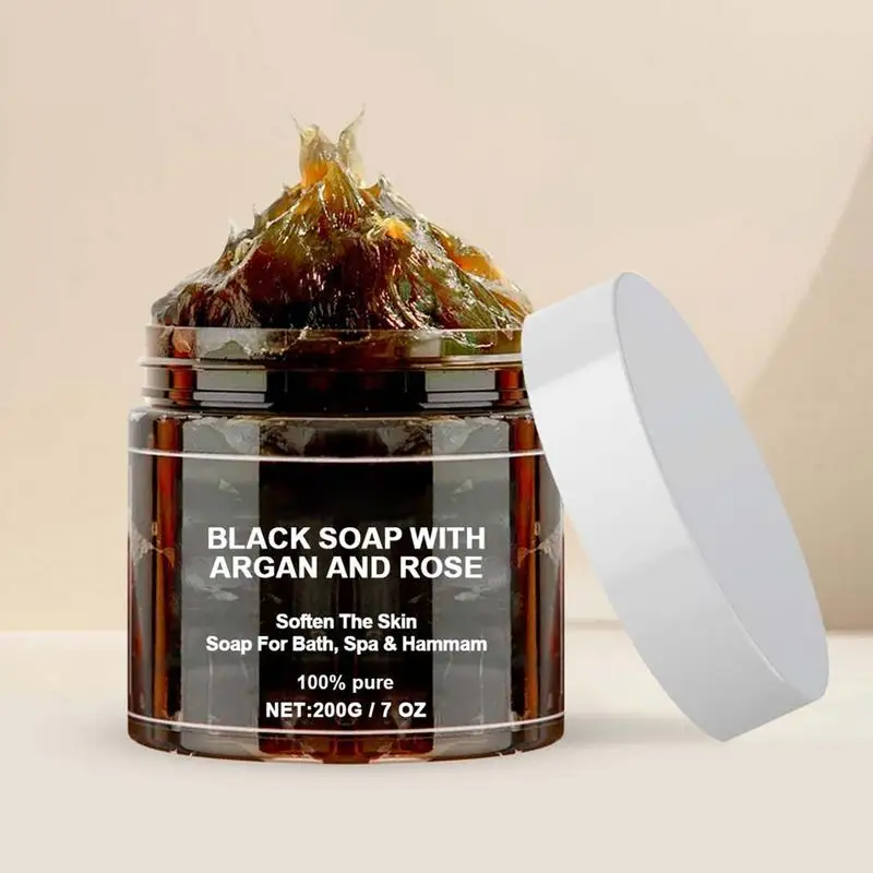 Black Beldi Soap 1pcs 200g With Argan And Rose Morocco Moisturizing Body Remove Acne Skin Care