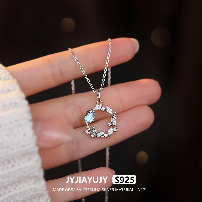 

Цепочка Из серебра 100% пробы с круглым Цирконом