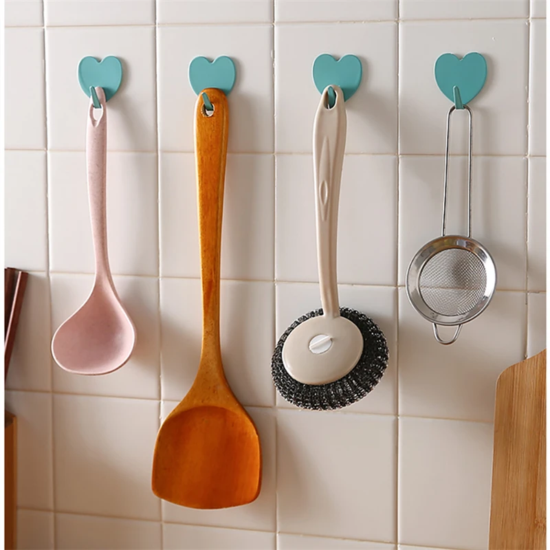 Self-Adhesive Hook Punch-Free Stainless Steel Wall-Mounted Wall Hanging Kitchen Bathroom Storage Box Hook