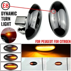 Dynamic LED Flashing Turn Signal Lamp Side Marker Lights For Peugeot 307 206 407 107 607 1007 Citroen C1 C2 C3 C5 C6 Indicator