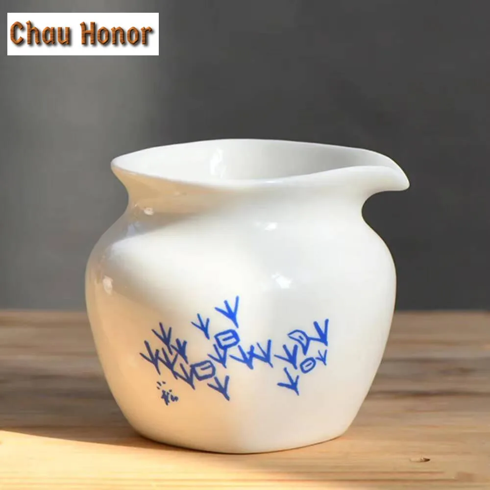 180ml Dehua White Porcelain Tea Pitcher Creative Oracle Bone Inscription Cha Hai Zen Justice Cup Puer Cafes Ornaments Supplies