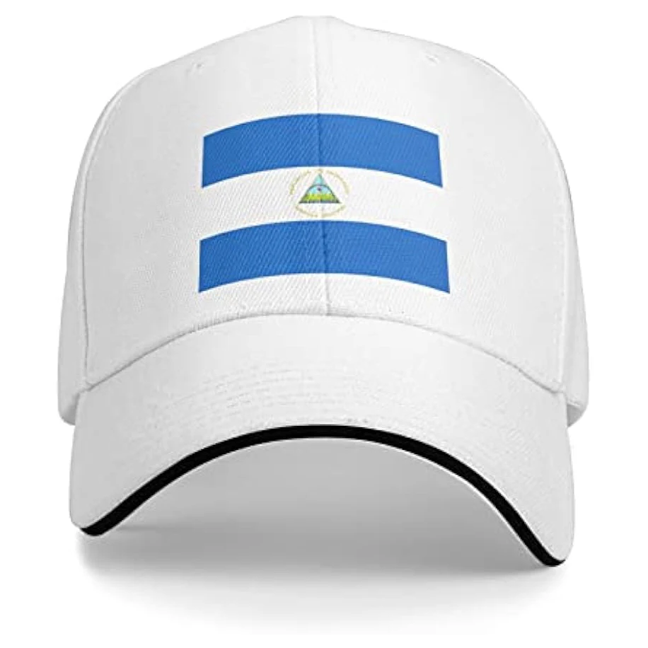

Flag of Nicaragua Unisex Baseball Cap Fits Men Women Adjustable Dad Hat Sandwich Bill Cap