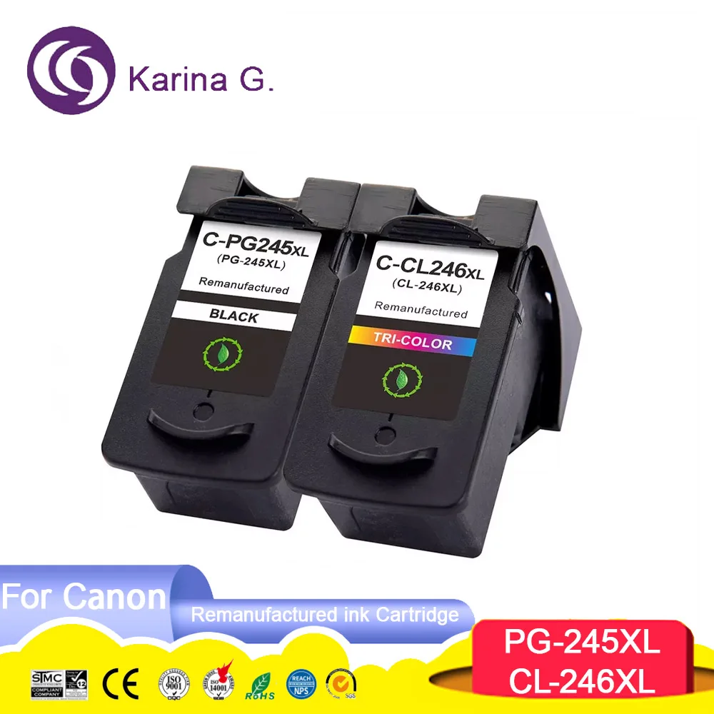 

PG 245 XL CL 246 PG245 CL246 PG245xl 245XL Remanufactured Color Inkjet Ink Cartridge for Canon MX490 MG2922 MG2420/2520 Printer