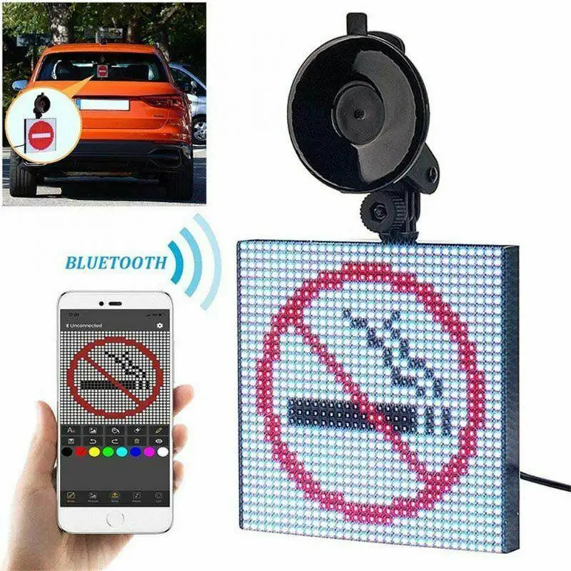 Car Supplies Car Led Sign Creative Full Color Rgb Led Display Car Window Panel Car Accessories