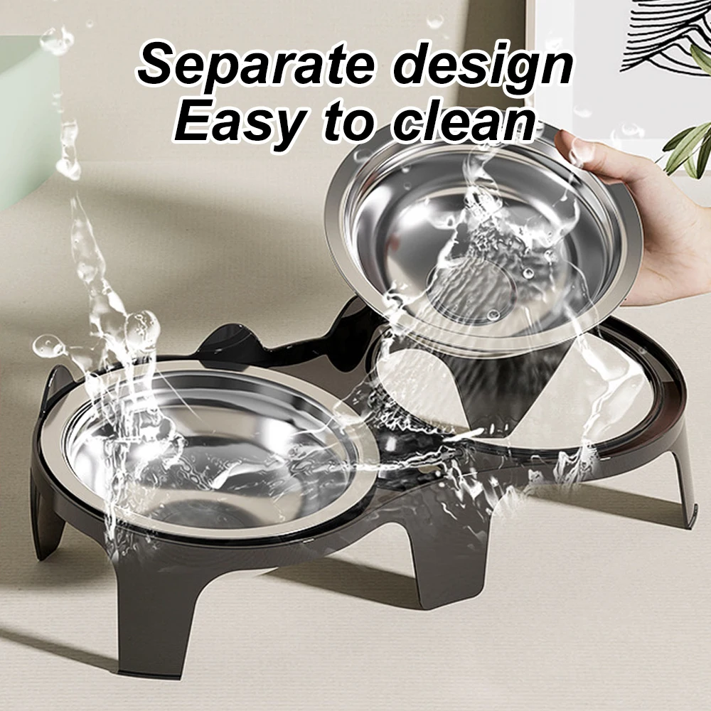 1 Stück Edelstahl-Futter- und Wassernapf für Katzen mit Kippschutz, großem Fassungsvermögen und praktischem Design für die Fütterung von Hunden und Katzen_voghion.com