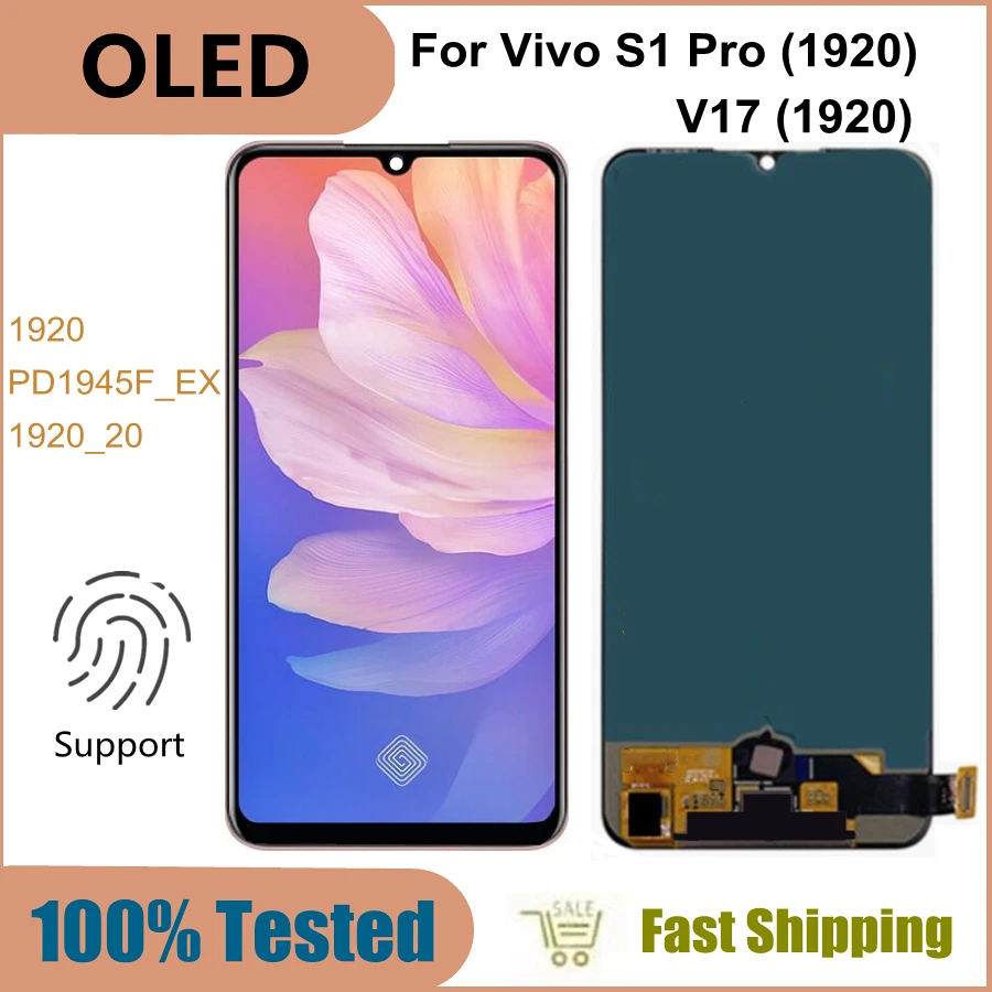 

6.38" OLED For Vivo S1 Pro 1920 LCD Display Touch Screen Digitizer Assembly replace for vivo V17 1920 LCD