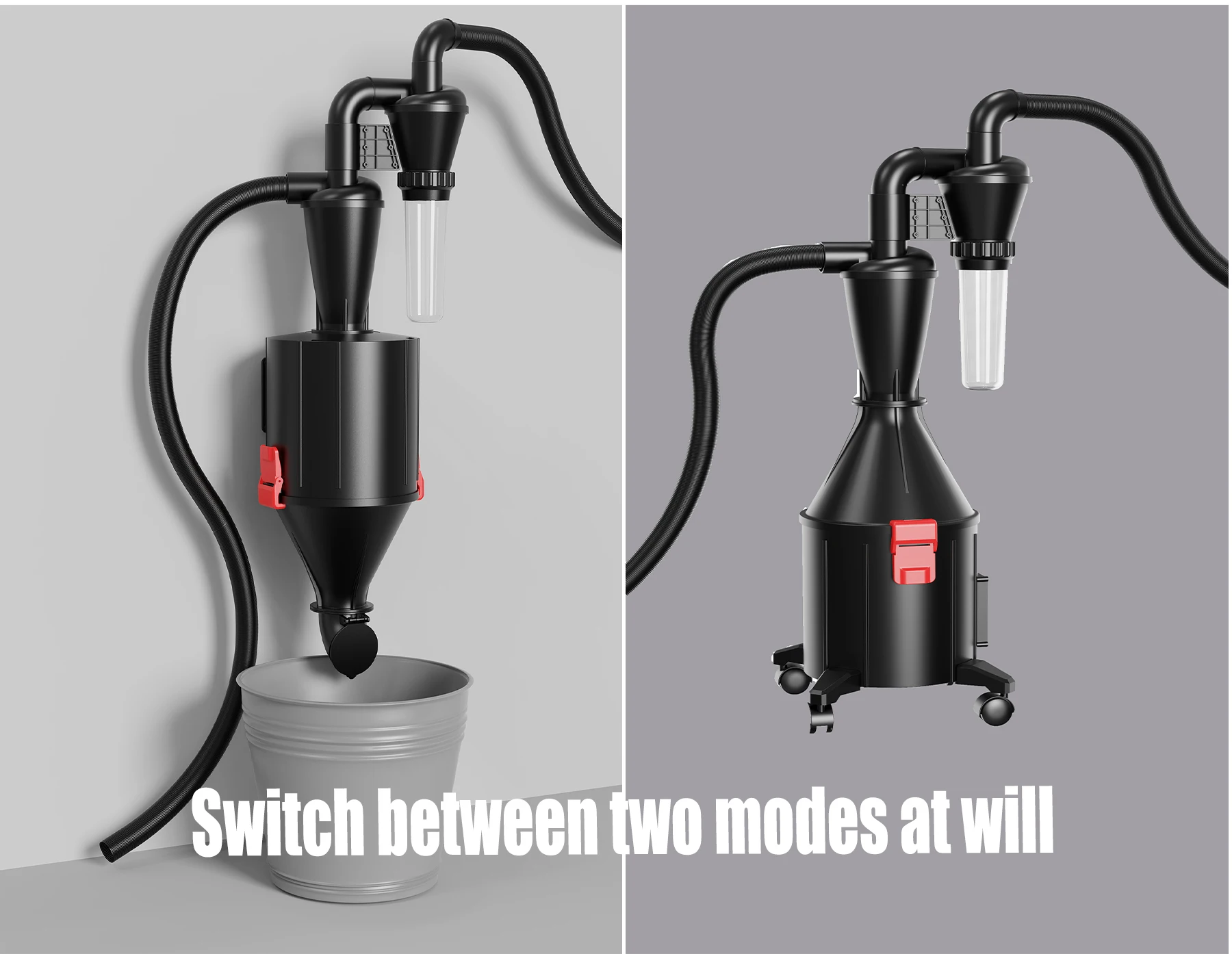 2-in-1 Multifunction Cyclone Separator Vacuum Cleaner Wall-Mounted