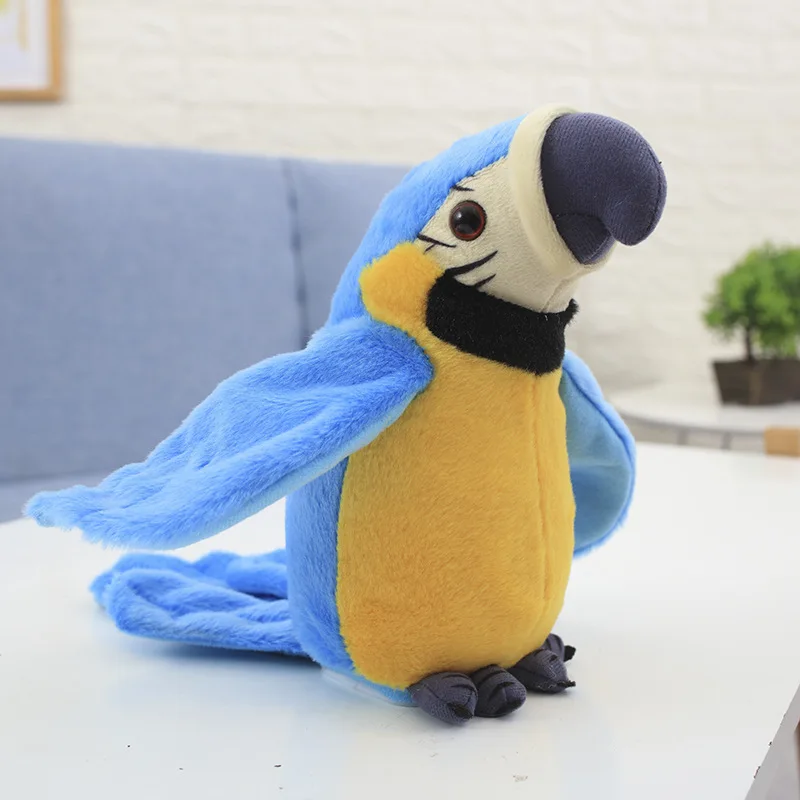 Robot Parrot Toys Talking Electronic Animal USB Charge Plush Interactive Parrot Pet Sing Songs Clap Wings Music Toy For Kids 6
