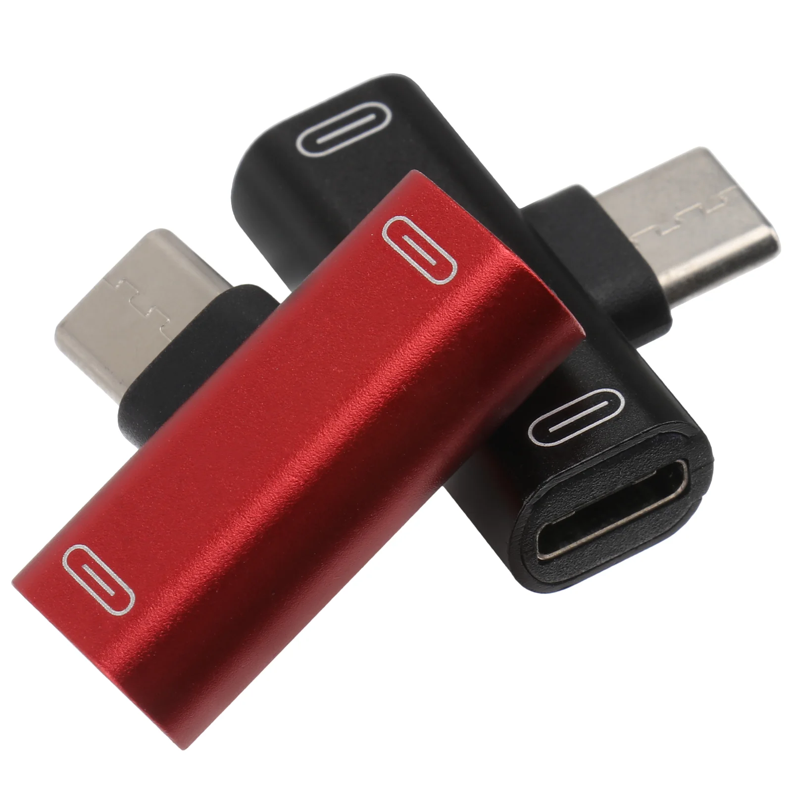 

In USB Type-C Audio Charging Adapter Male To Dual Female Headphone Jack Charging Converter For PC Tablet