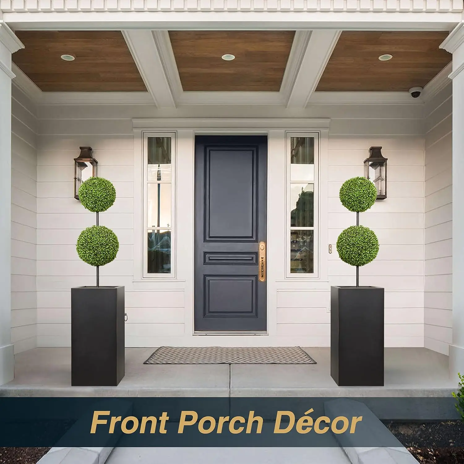 Metallic Outdoor Planter with Gold Edge 2