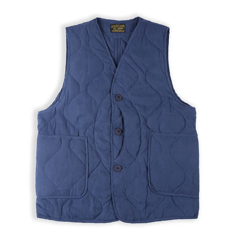 Herbst Winter Weste Männer Dicke Warme Ärmellose Jacke Windjacke Männer Baumwolle Gesteppte Innenweste Einfarbig V-ausschnitt Weste Männer_voghion.com