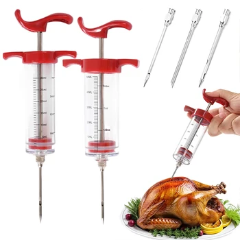 30/50ml Marinade Injector with Needle Plastic Seasoning And Baking Sauce Turkey Syringe Kitchen Meat Tools for Smoked BBQ TMZ