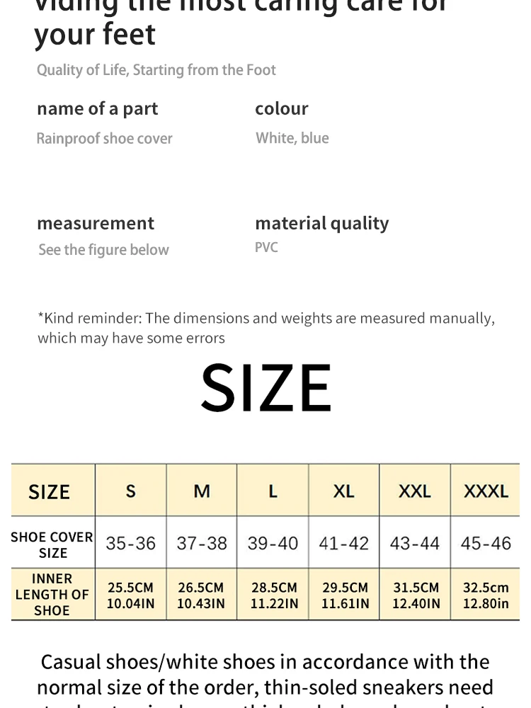 Description Picture 6 of item1 Pair Waterproof Shoe Covers, Non-slip Reusable Rain Snow Boots Women Men PVC Silicone Sole Overshoes Protectors In Rainy Days