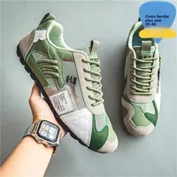 Men's Summer Running Shoes Casual Canvas Retro Anti-slip Sport Dequn Shoes Color Block Design Comfortable Rubber Sole