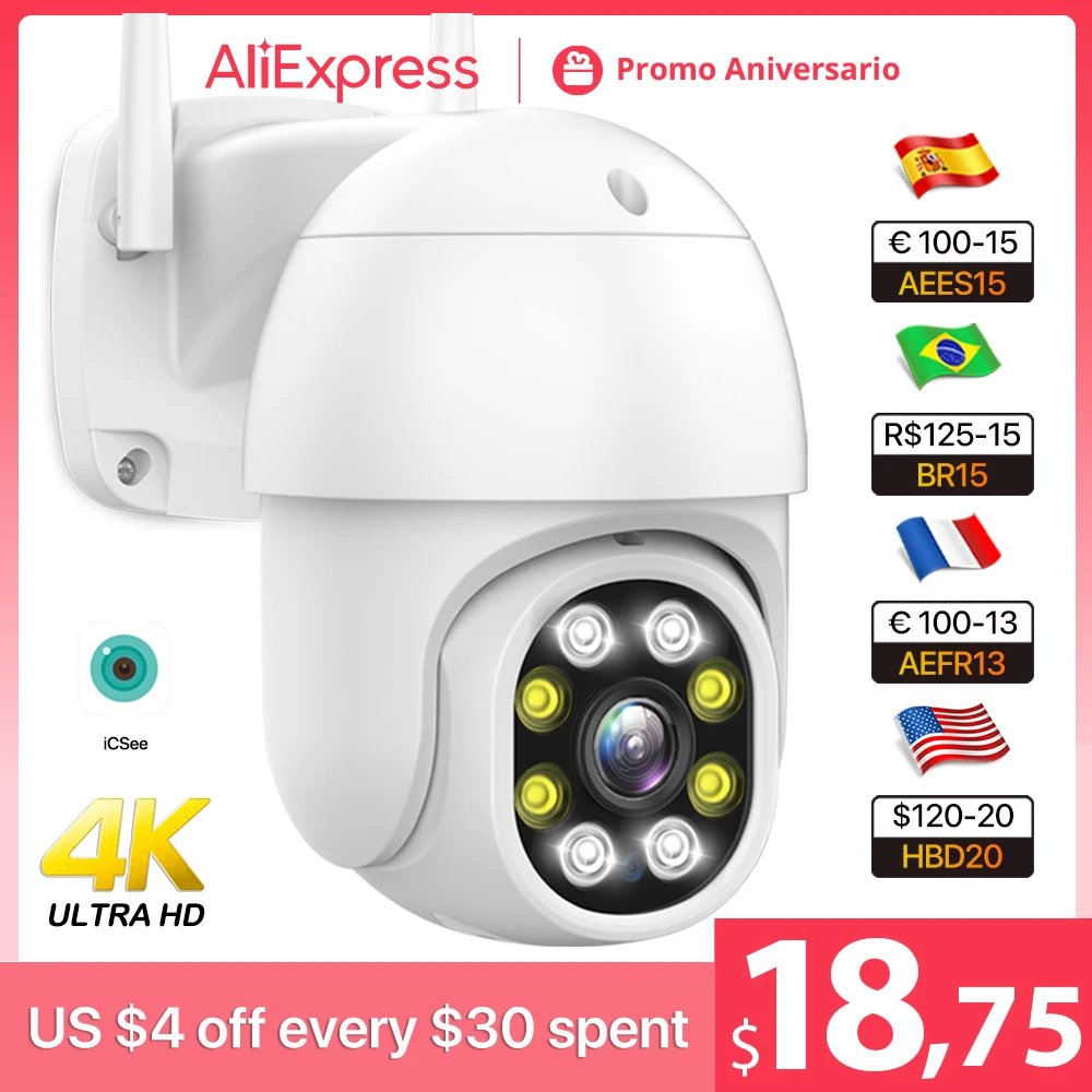 8mp 4k Wireless Ip Camera 5mp Outdoor Street Wifi Ptz Speed Dome Camera Icsee 1080p 3mp Hd Ai Auto Tracking Cctv Surveillance - Ip Camera - AliExpress - Апрельский топ товаров с Али