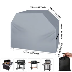 Weather - Resistant Waterproof BBQ Grill Cover - Durable Rip - Proof Protection (147x61x122CM)
