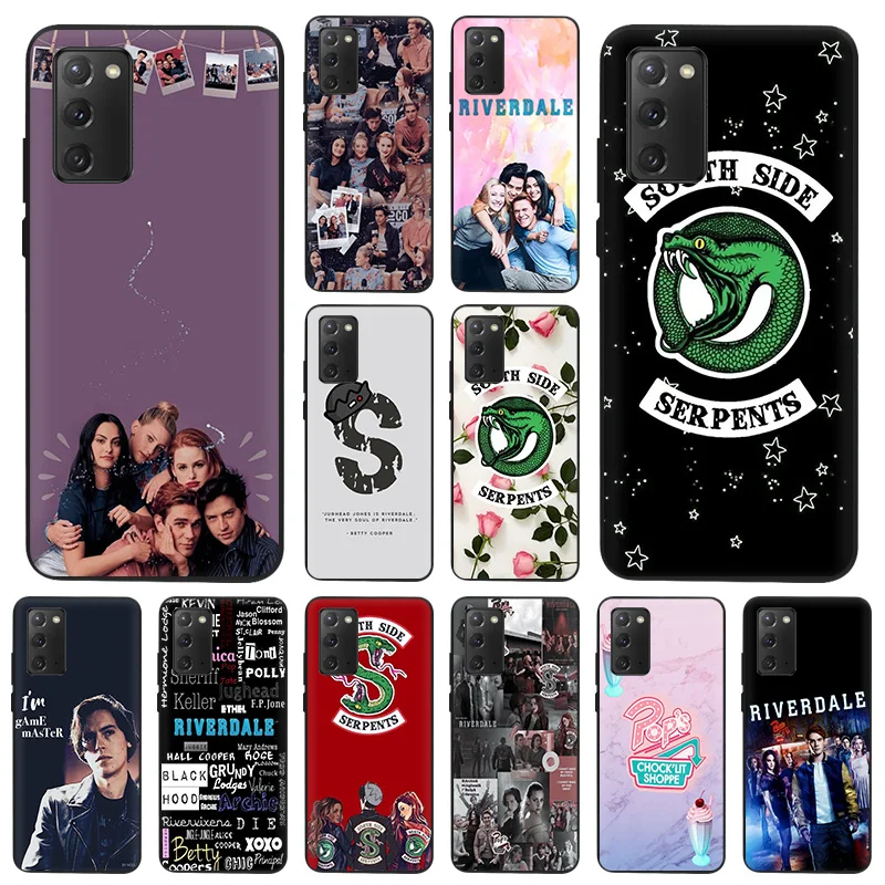 Матовый чехол для телефона Samsung S21 Plus S20 FE S10 Lite S9 Riverdale черный мягкий
