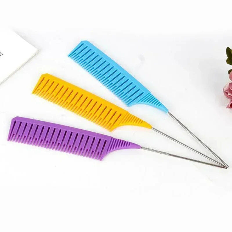3pcs Hairbrush Hair Styling Combs Tailed Comb Set Coloring Dyeing Comb Salon Tool Sectioning Highlighting Weaving Cutting Comb 3