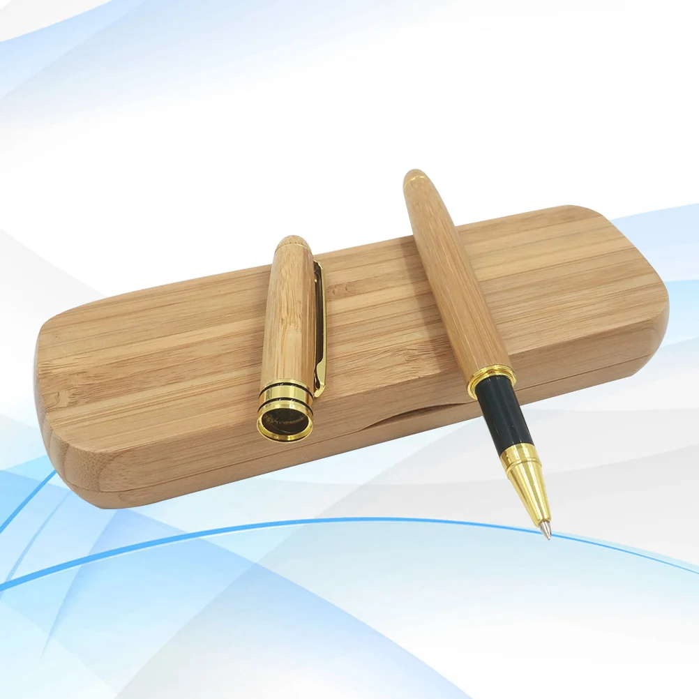 

Bamboo Gel Pen with Gift Case Pen for Signature Calligraphy Birthday Father's Day Anniversary Gift