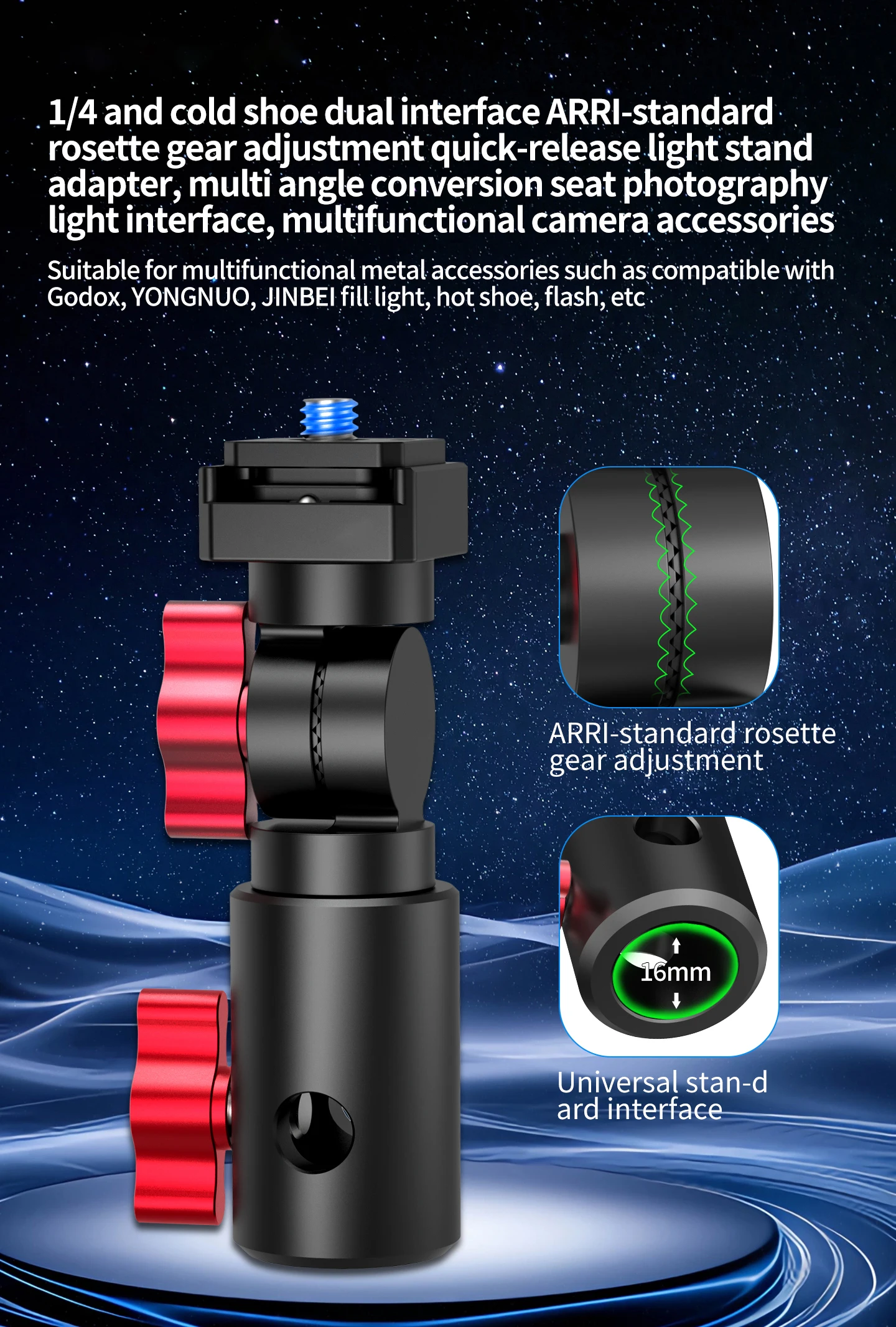 Schnellverschluss-Adapter, schnelle Installation, Stativhalterung für Gopro Insta360 Osmo 360 Action Light Standhalter 1/4 Zoll-20 Kugelkopfhalterung – Detail 5