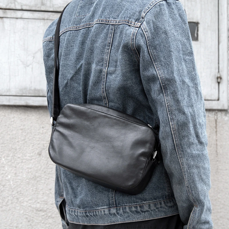 

Satchel Men Cowskin Leather Casual Messenger Bag Male Storage Crossbody Shoulder Pack