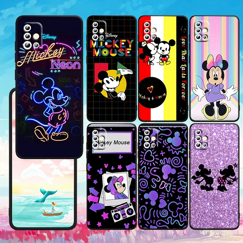 

Disney Minnie Mickey Cool Black Phone Case For Samsung A73 A72 A71 A53 A52 A51 A42 A33 A32 A23 A22 A21S A13 A04 A03 5G