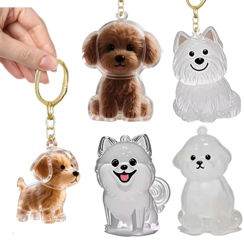 Niedlicher Hundehaar-Aufbewahrungsschlüsselanhänger Transparente Liebliche Tierhaar-Aufbewahrungsbox Handgemachter DIY Haustier-Souvenir für Tierliebhaber