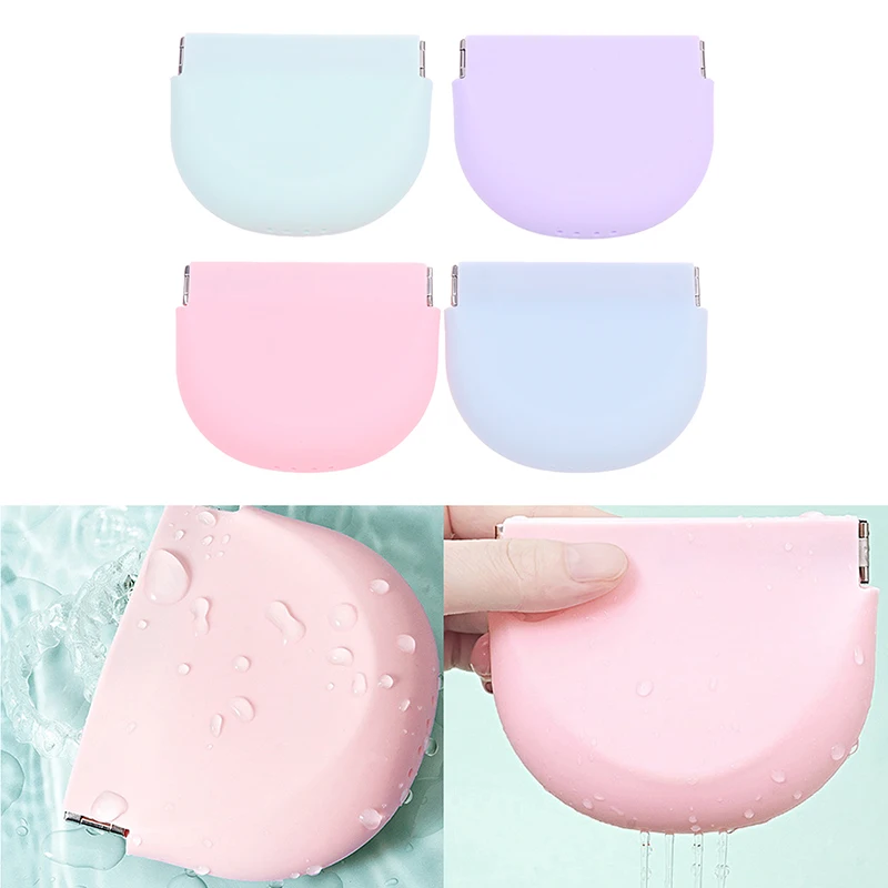 [Storage & Clean 2-In-1] Silicone Retainer Case Denture Storage Invisible Braces Box Mouth Guard Container False Teeth Holder