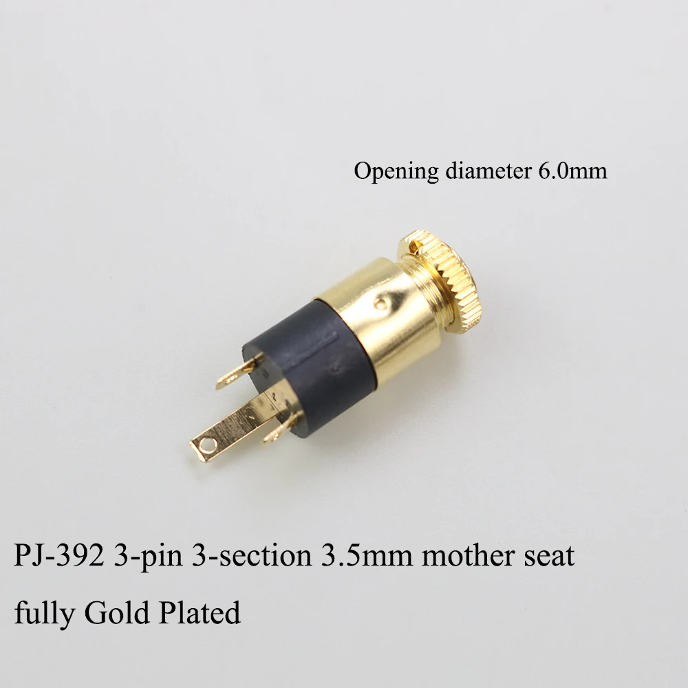 PJ Series 3.5mm Stereo Female Socket with Screw 3.5 Audio Headphone Jack 3P Vertical Double Channel Connector 392 399 3640