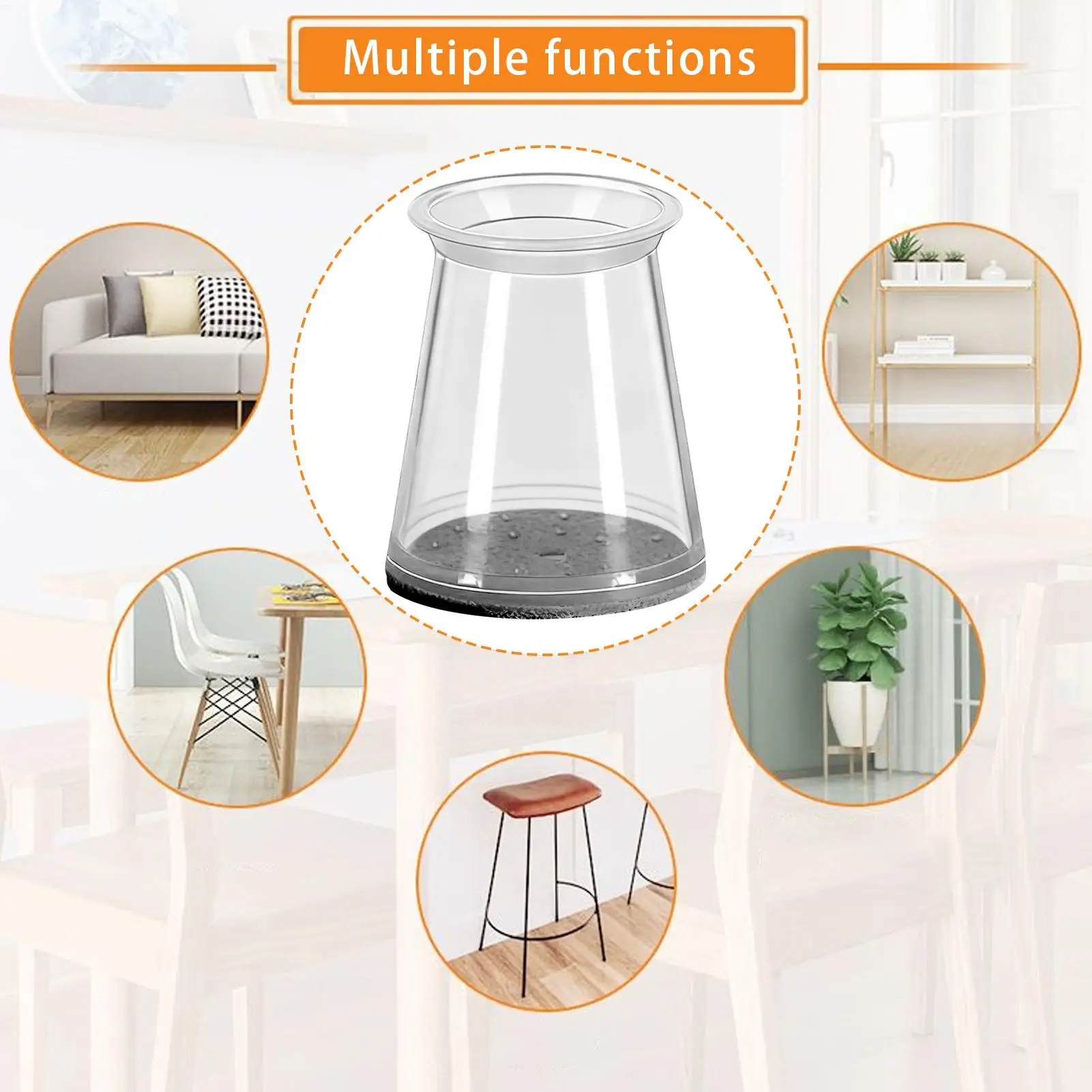 Chair Leg Covers Anti-Slip Anti-Scratch Cover Silicone Felt Chair Foot Pads For Table Patio Room Classroom Home Living Room