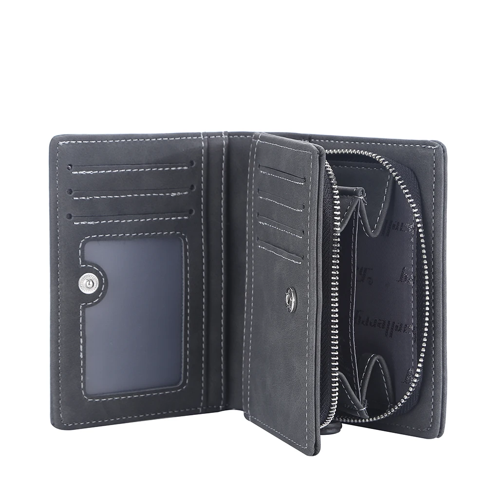 Premium Vintage Leather Men's Wallet – High-Quality Zipper Design with Card Holders and Coin Pouch