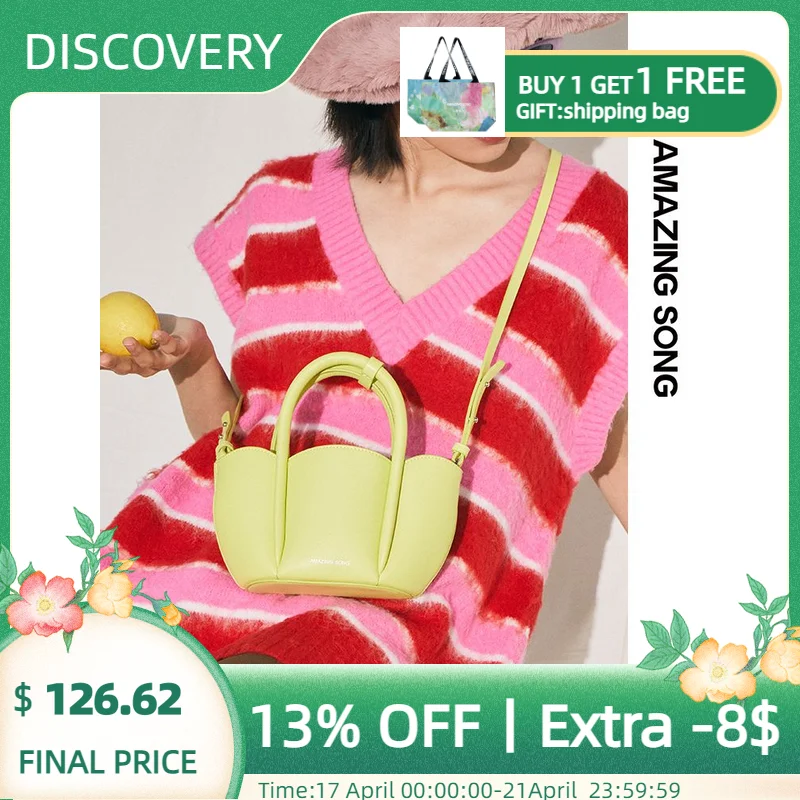 Amazing Song 2022 Ss New Trendy Petal Bag Middle Size Female Genuine