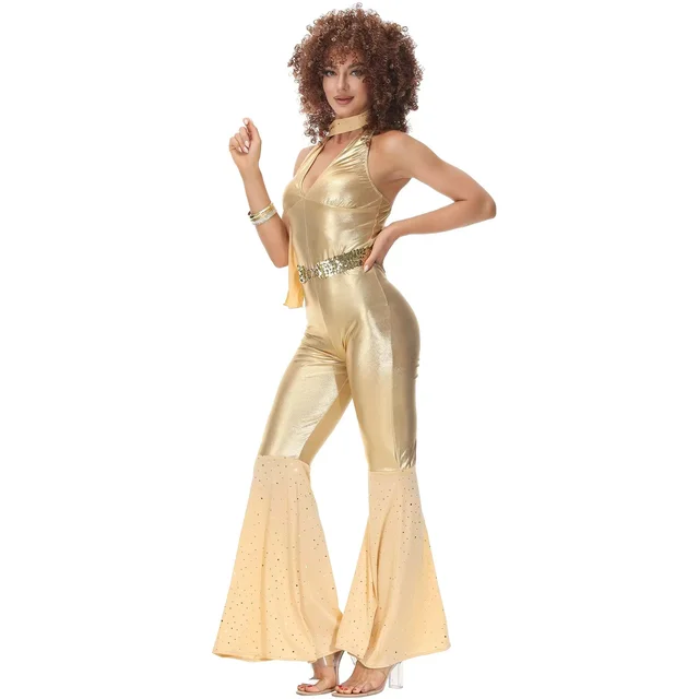 Women Sexy Rock Disco Hippies Cosplay Costumes Adult Halloween 70's 80's Hippies Dance Outfits Party Fancy Suit - Image 3