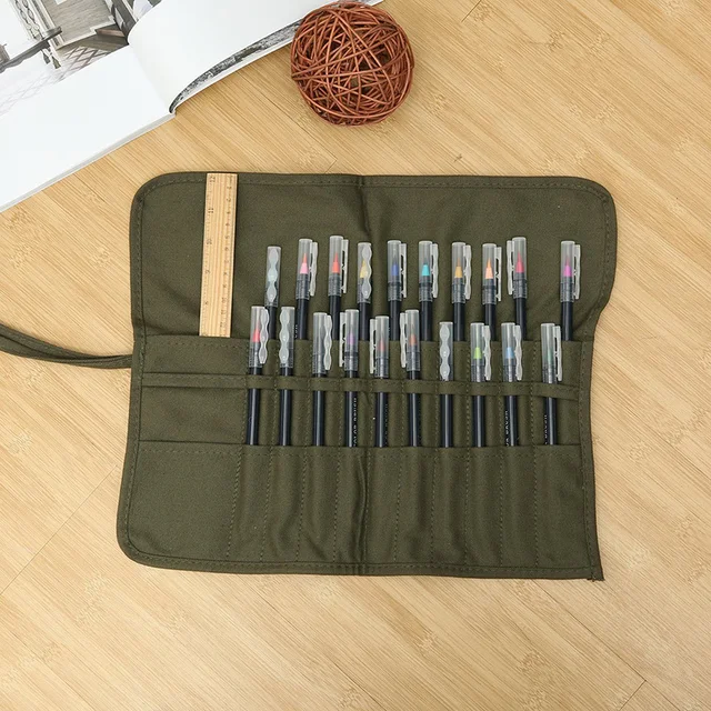 Introducing the Pen Roll Durable Canvas Brush Bag