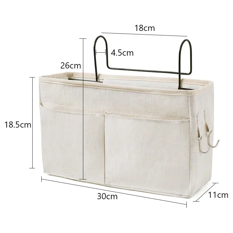 Bedside Storage Bag stroller organizer bags Dormitory Hanging Storage Pouch Multi-Functional Sundry Canvas Organizer Bedroom Magazine Mommy Bag
