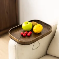 Natural Wooden Sofa Armrest Clip Tray Sofa Arm Clip Table Handrail Pallet Table Suitable for Fast Food Drink Sofa Side Table 1