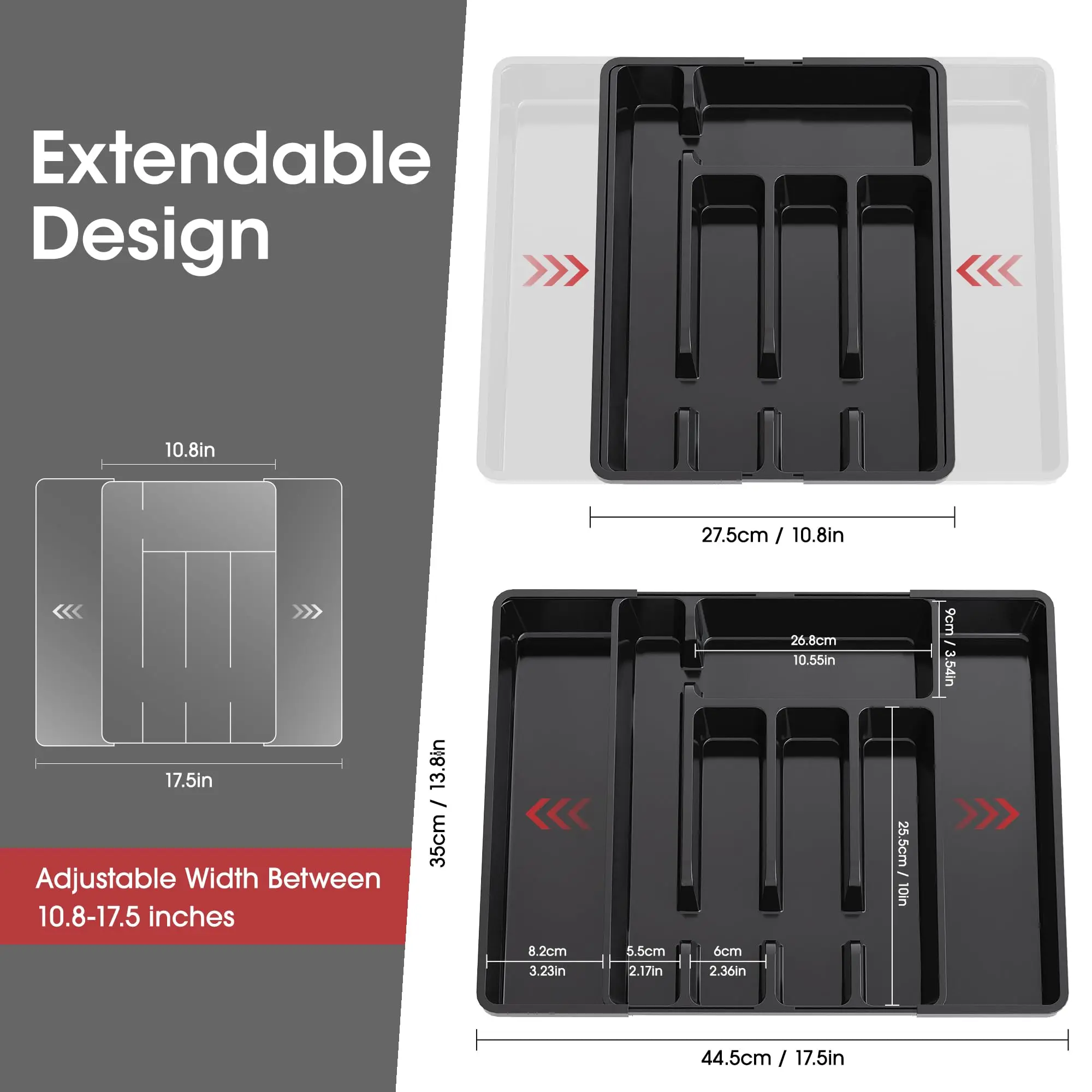Silverware Expandable Kitchen Drawer Organizer Adjustable Utensil Cutlery Drawer Organizer for Forks Knives silverware organizer flatware organizer cutlery organizer