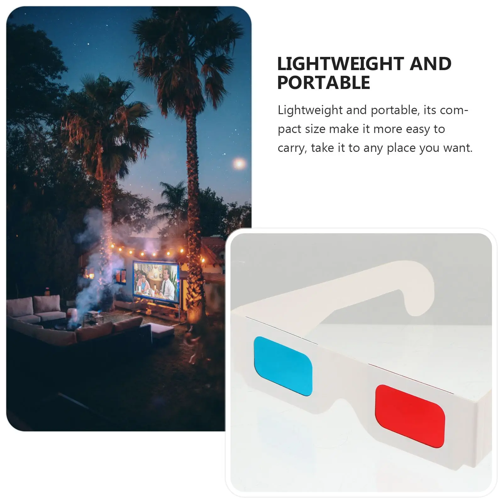 100Pcs 3d Sunglasses 3D Cardboard Googles Movie Anaglyph Glasses 3D Anaglyph Glasses Cardboard