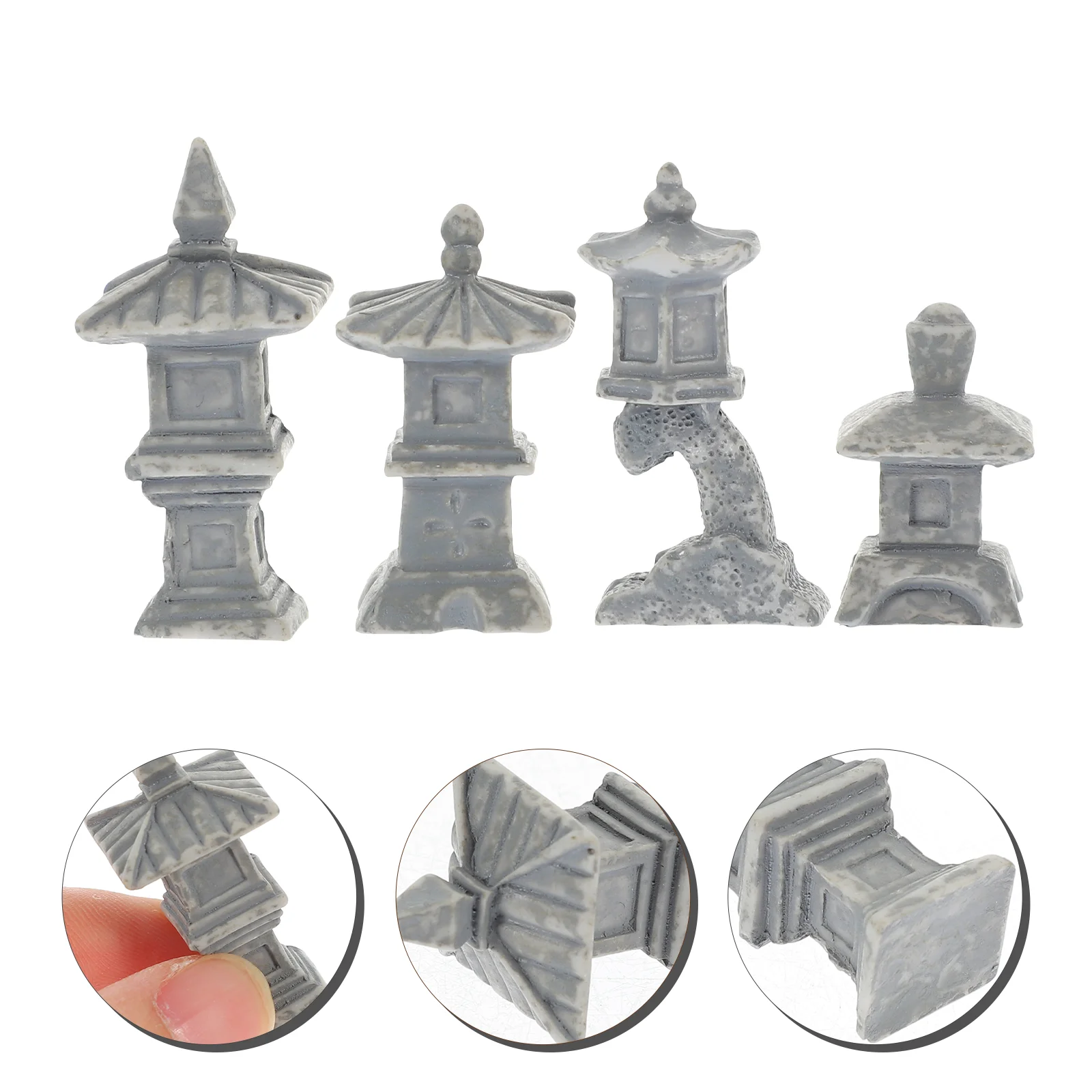 

Mini Pagoda Shape Landscape Ornament Miniature Pavilion Figurine Resin Pagoda Decor