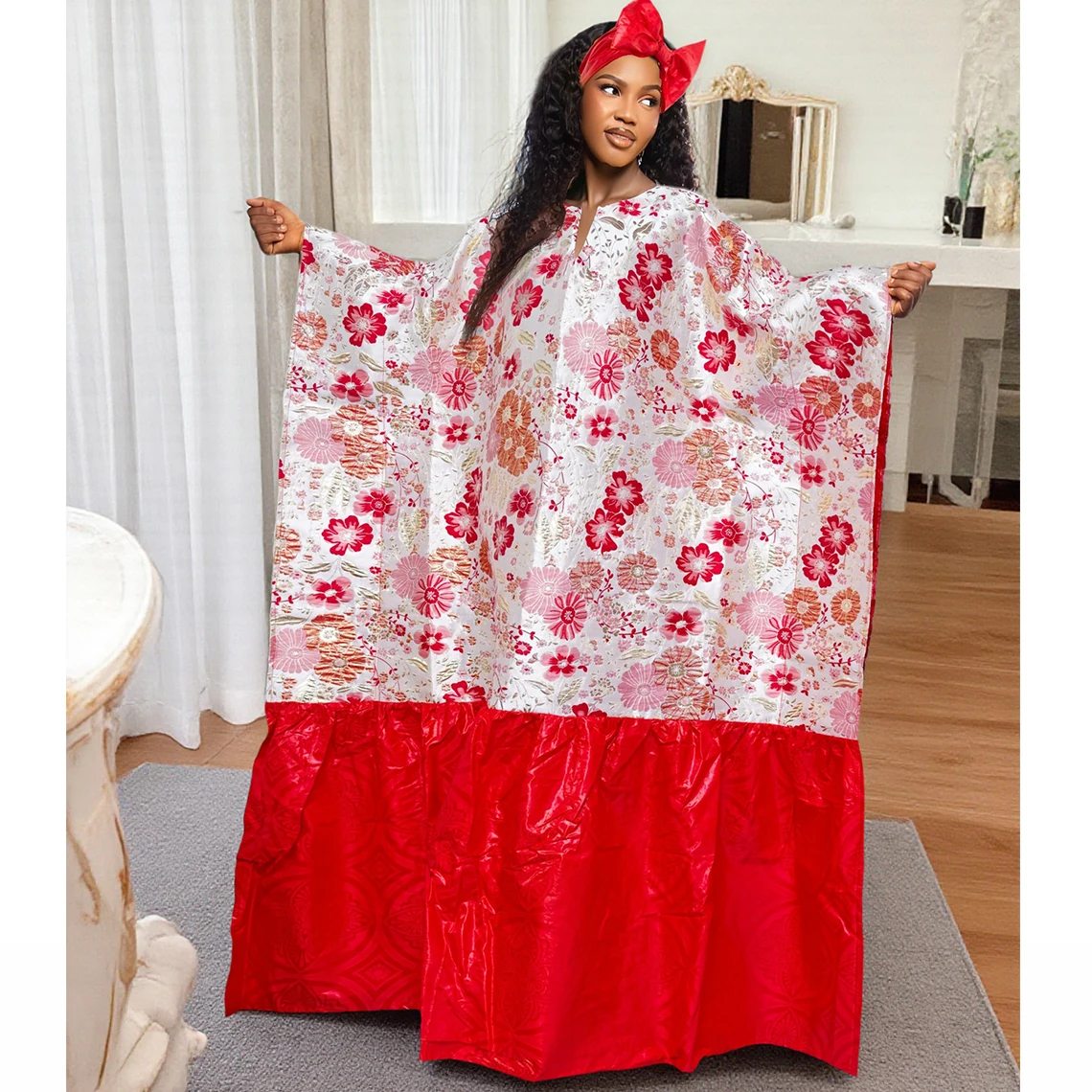 White African Brocade Boubou Dress Party African Dashiki Embroidery and bazin riche Decoration Nigerian Bride Wedding Party Robe 3