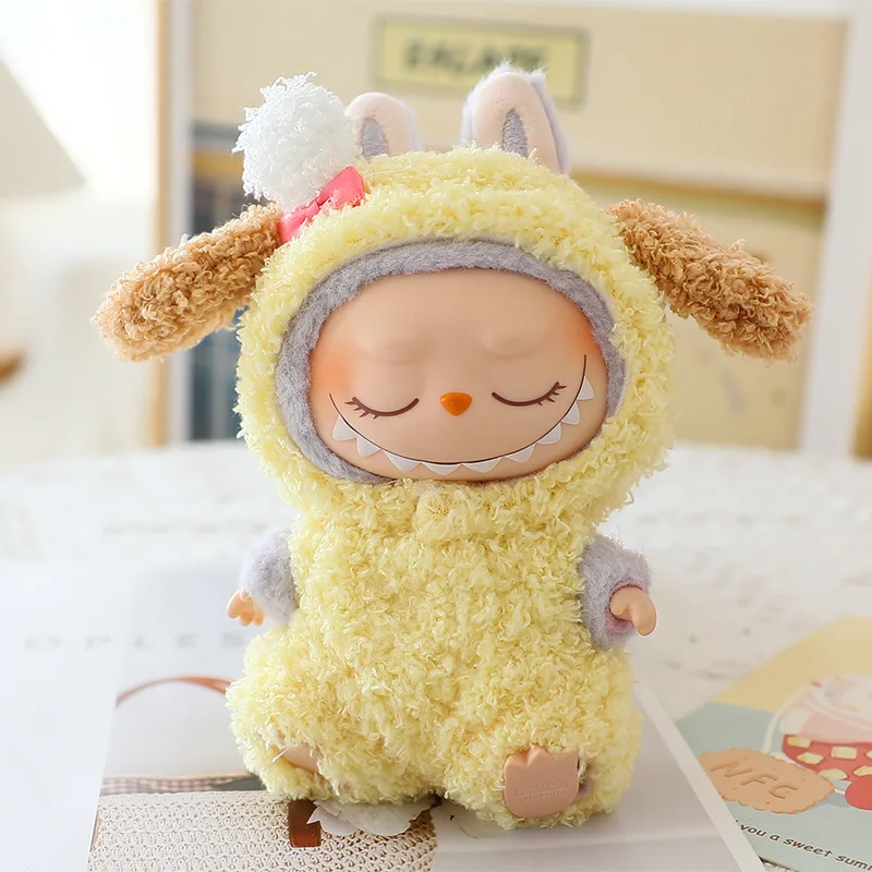 17cm labubu Clothes Mini Fashion Dolls Clothes DIY Animals Set Macaron Cute Doll Clothing Doll Outfit Accessories Kid Gift