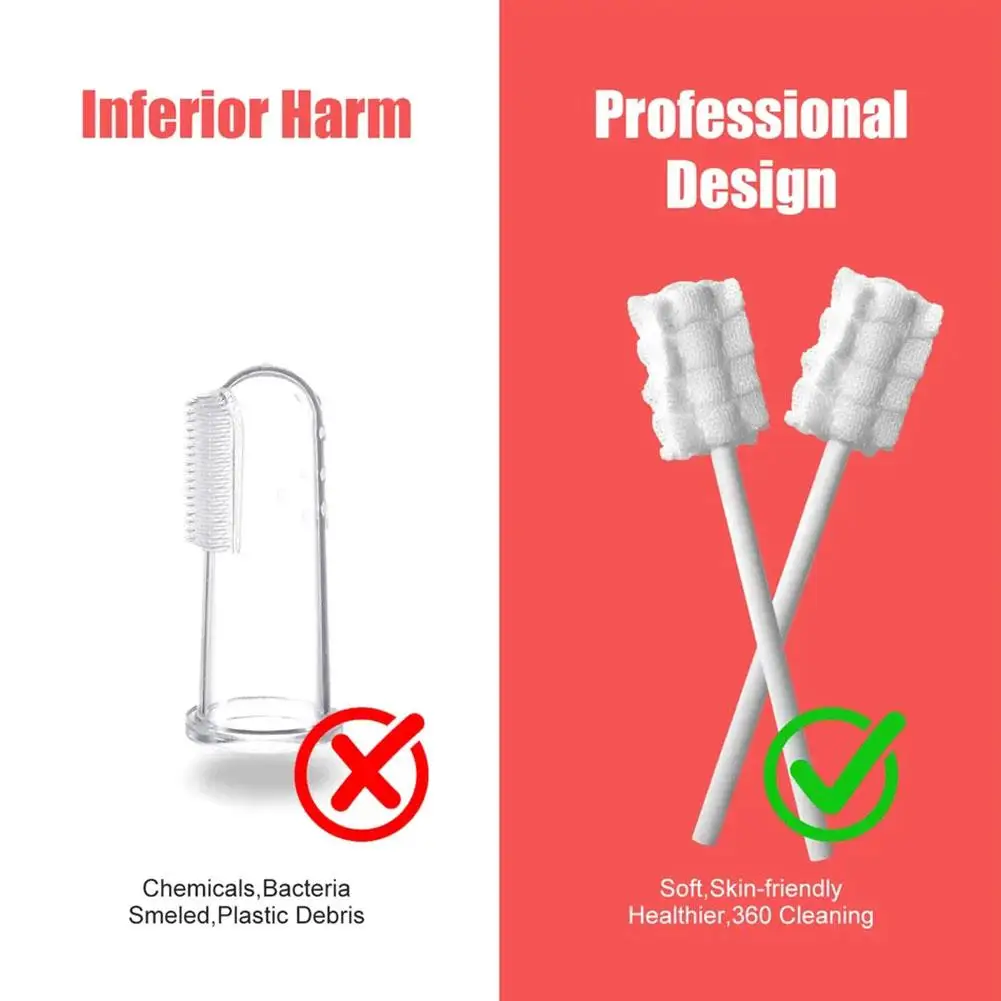 Baby Tongue Cleaner Disposable Gauze Toothbrush Paper Rod