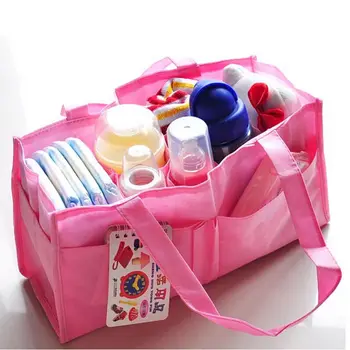 New Hot Portable Multifunction Mummy Hand Bag Baby Bottle Diaper Storage Tote Environmental Non-Woven 7 Separate Bag 1