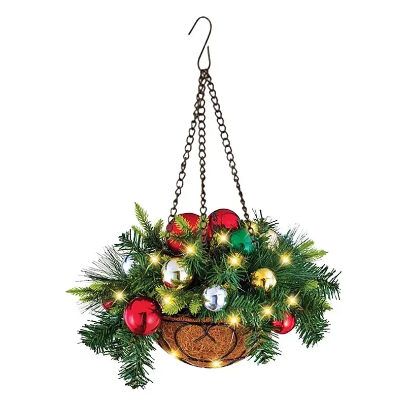 

Christmas Hanging Basket Wreath Decorations Artificial Christmas Hanging Basket