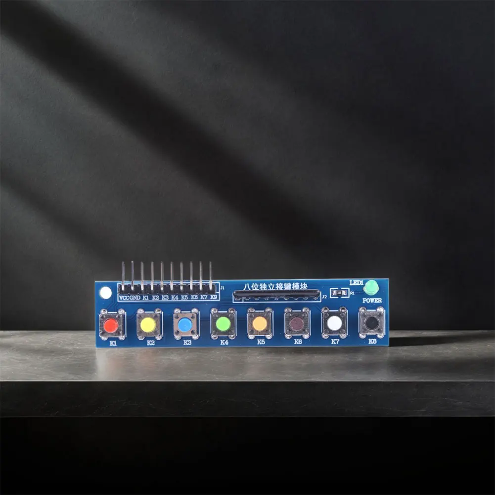 8 독립 키 버튼 터치 버튼 모듈 3.3-5V LED 표시기 키보드 모듈 Arduino ARM 용 키패드 모듈 이미지 3