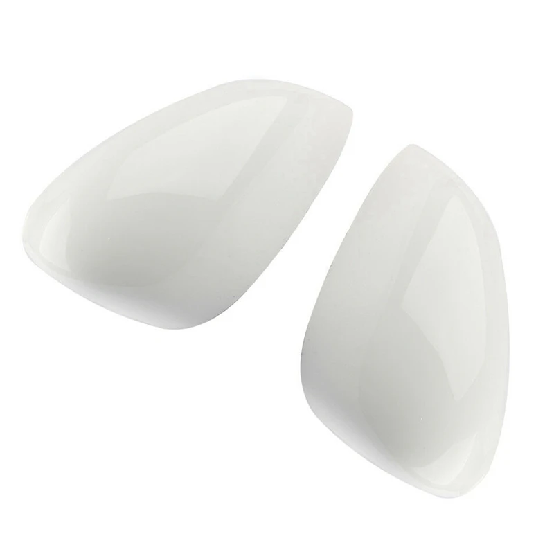 

2Pair Left Right Door Wing Rearview Mirror Cover Side Mirror Cap For Ford Fiesta MK7 2008-2017 White