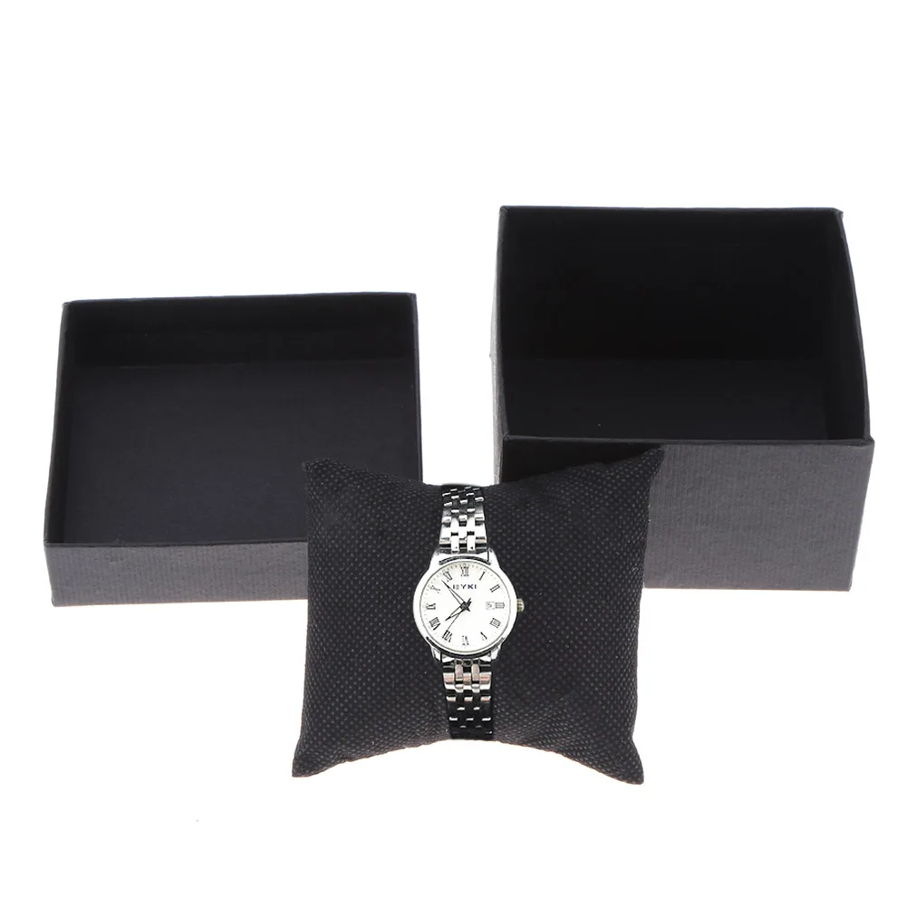 Fashion Square Single Watch Storage Case with Removable Pillow Compound Material Jewelry Display Storage Box for Men and Women
