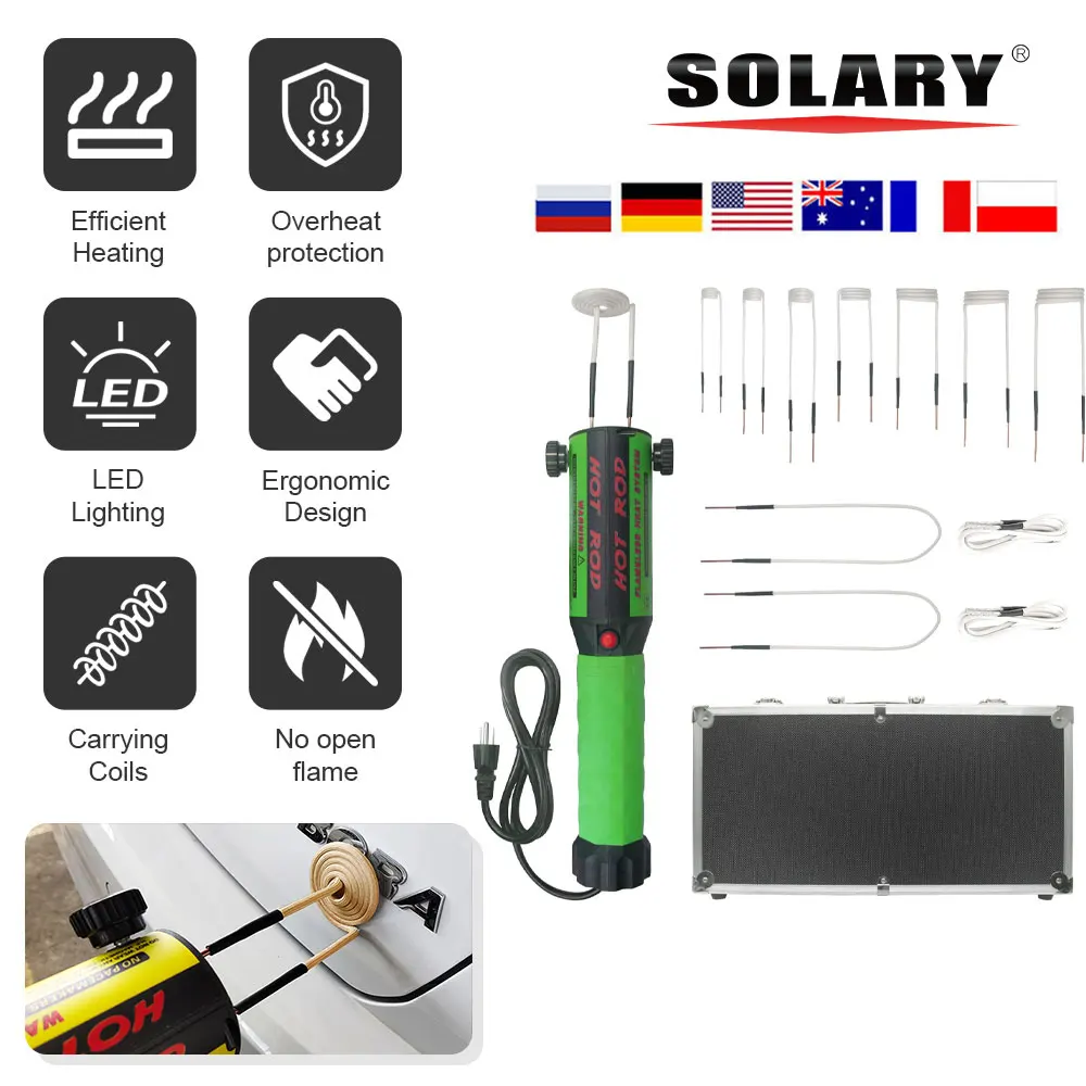 

Solary Induction Heater Tool - 1200W 110V Hand Held Heat Induction Tool Automotive with 12 Coils for Rusty Screw Removing